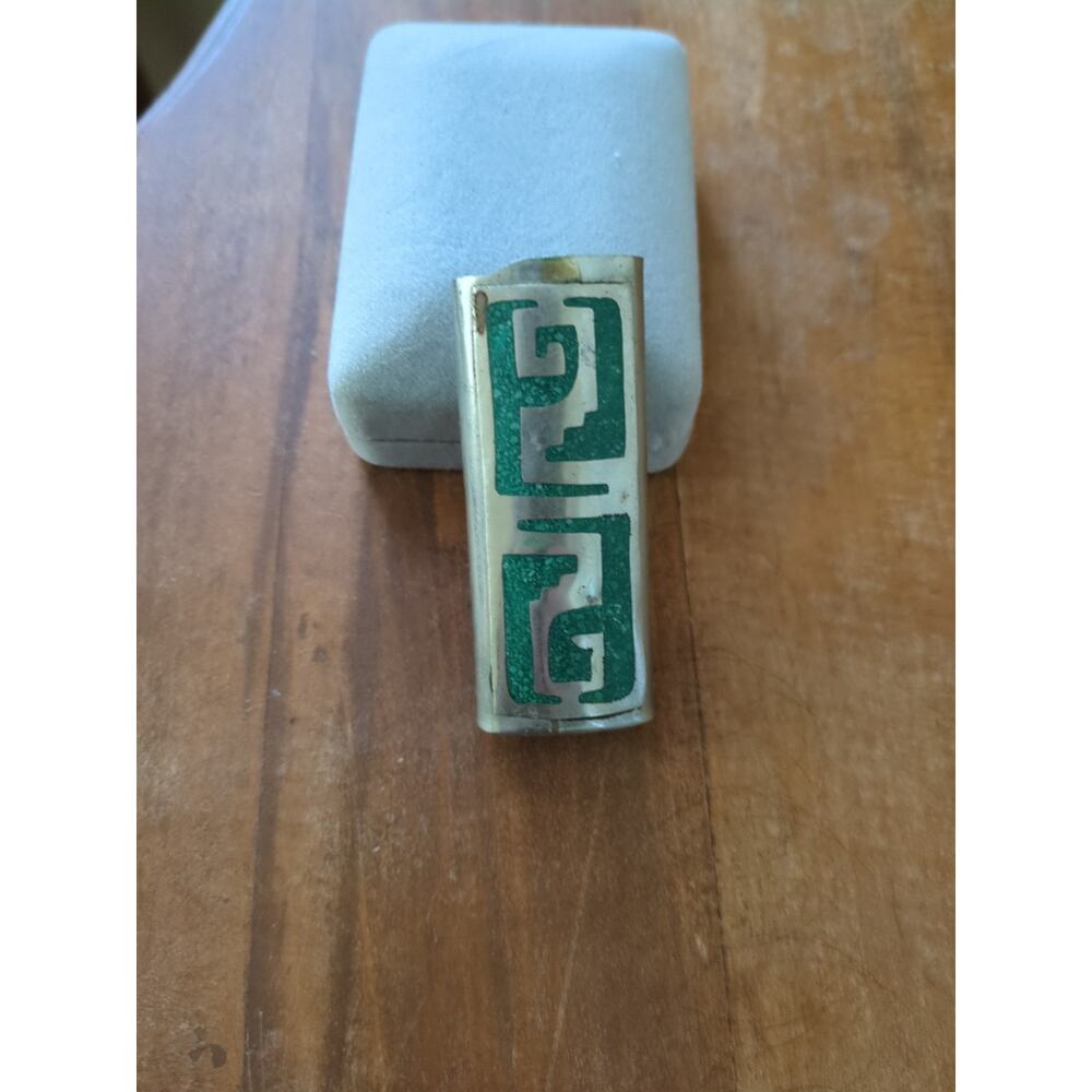 Vintage Taxco 925 Sterling Silver And Malachite Lighter Case Holder - Picture 2 of 5